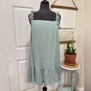 Ruffled Strap Pale Blue Dress